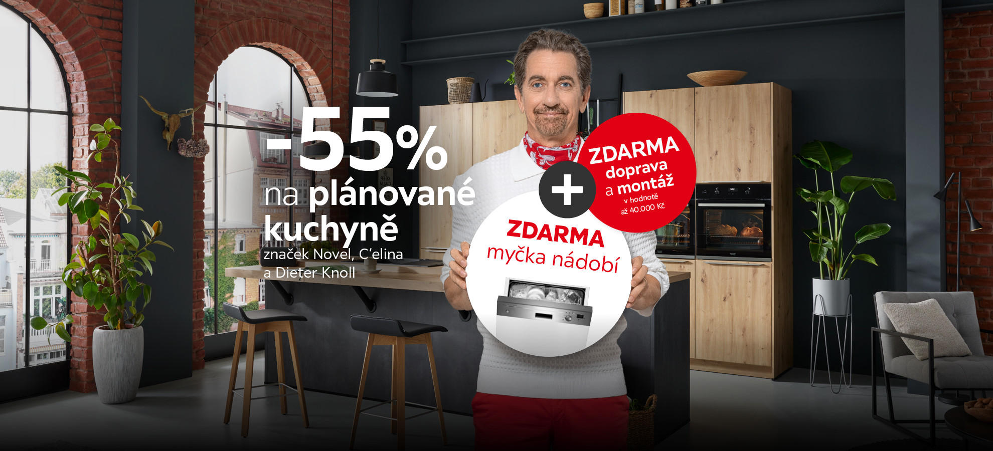 Sleva 55 % na plánované kuchyně + zdarma myčka nádobí