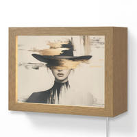 NÁSTĚNNÁ LAMPA Žena - klobouk - barva 20x15 cm - krémová, kompozitní dřevo (20/15/8cm) - OnlyWow
