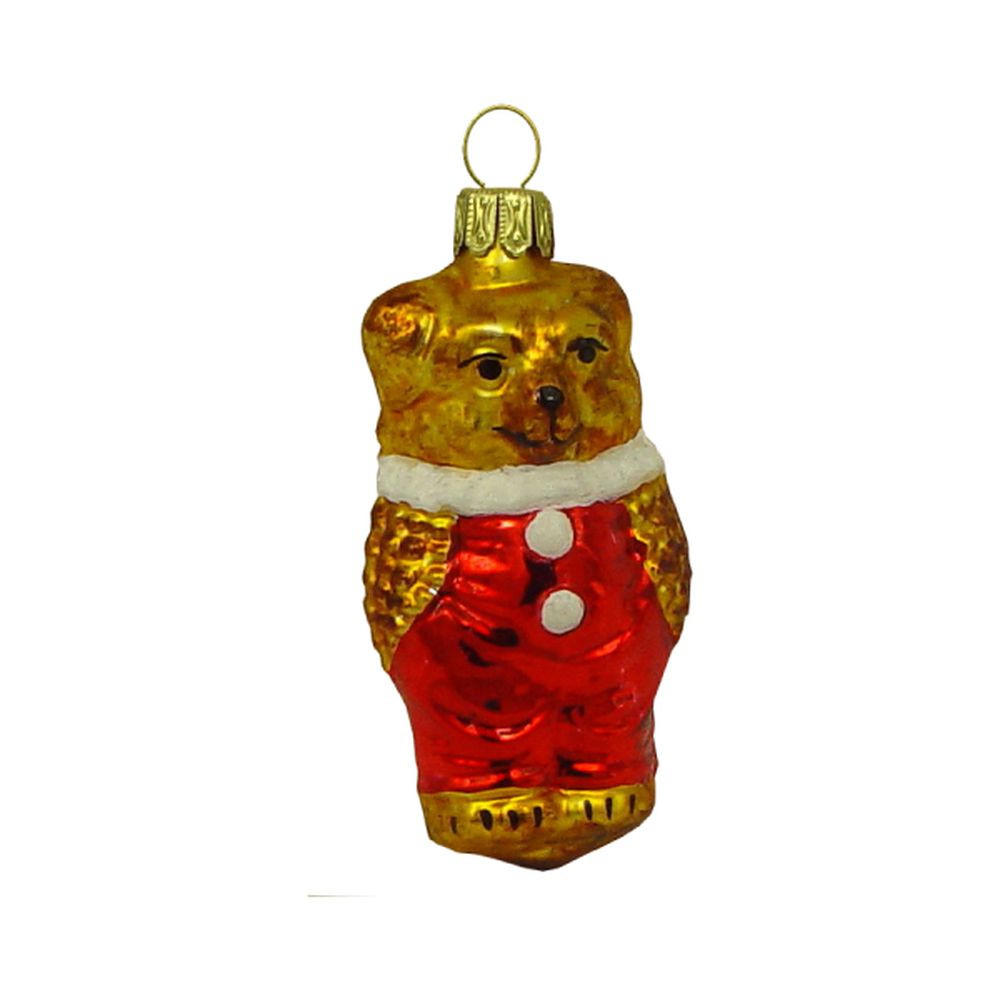 CHRISTBAUMSCHMUCK Bär bernstein matt 7 cm - Multicolor, Metall (0.1/7/0.1cm)