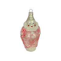 CHRISTBAUMSCHMUCK Kleiner Clown weiß rosa matt 9 cm - Multicolor, Metall (0.1/9/0.1cm)