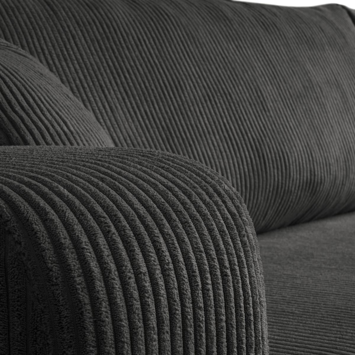Ecksofa PRESTIGE U mit Schlaffunktion, Poso 34 - Dunkelgrau, Textil (317/83/143cm) - Lookway