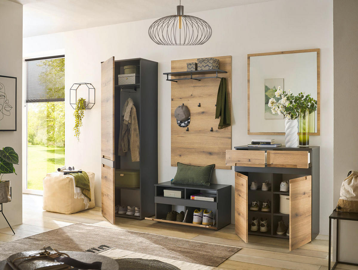 GARDEROBE 5-teilig in 250/198/38 cm - Braun, Holz (250/198/38cm) - moebel dich auf