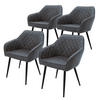 ESSZIMMERSTUHL Samt Anthrazit 4er Set - Anthrazit, Metall (63/80/60cm) - ML-DESIGN