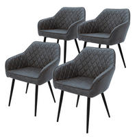 ESSZIMMERSTUHL Samt Anthrazit 4er Set - Anthrazit, Metall (63/80/60cm) - ML-DESIGN
