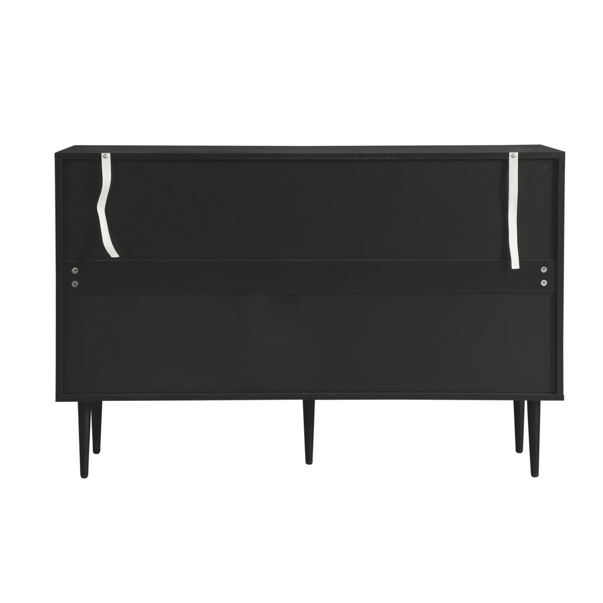 KOMMODE mit 3 Türen Black 120/38/79.5 cm - Schwarz, Holz (38/79.5/120cm) - Urban Meuble
