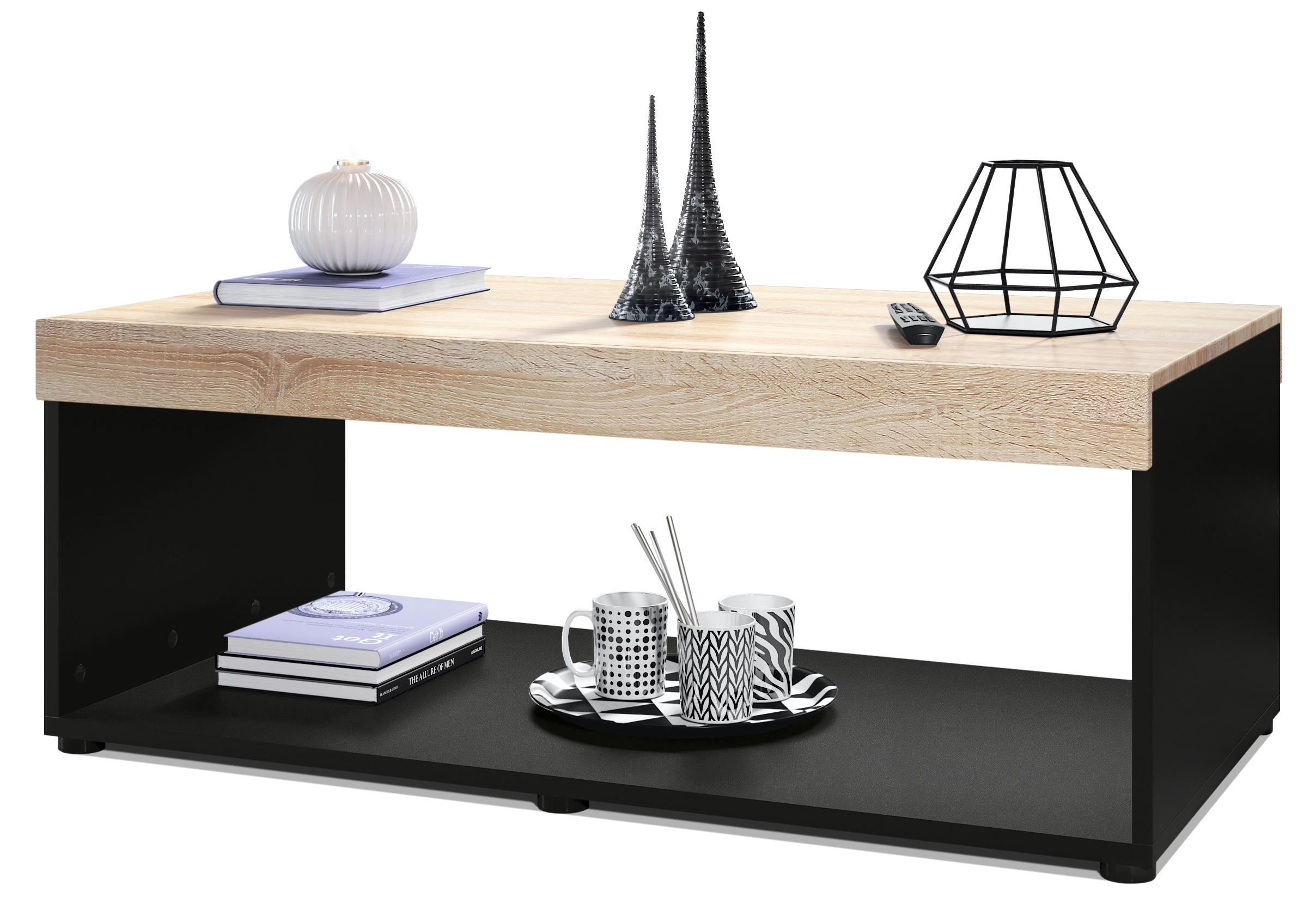 Vladon Couchtisch Eiche San Remo 104x40.5x58 cm