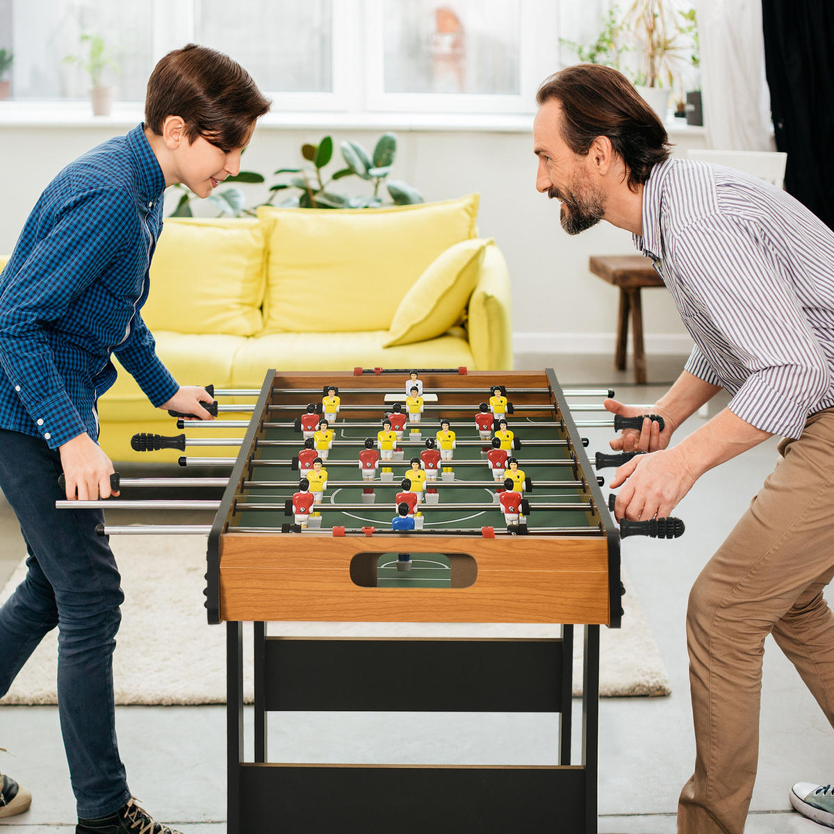 TISCHFUSBALL DE-18846 klappbar mit Punktezähler Schwarz/Holzoptik - Braun, Holzwerkstoff (42/98cm) - ComfortXL