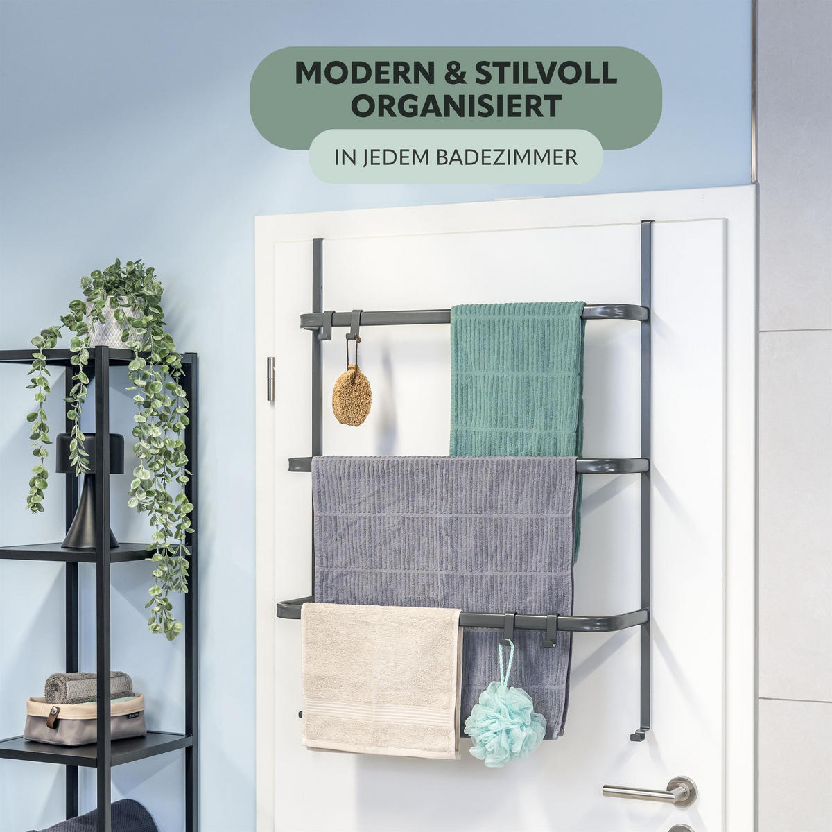 TÜR-HÄNGEREGAL, grau, Metall - Grau, Metall (65/86/17cm) - bremermann