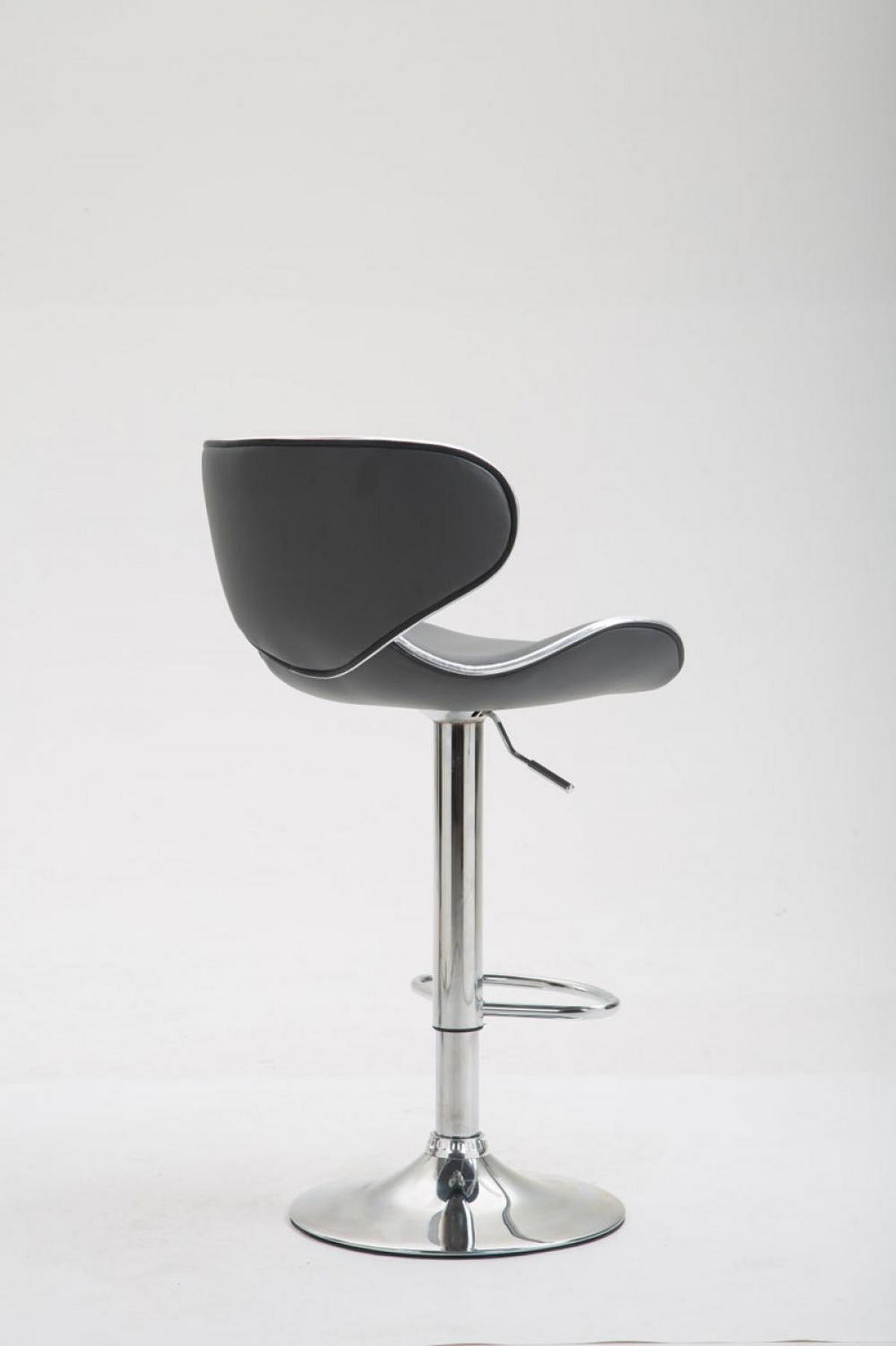 BARHOCKER Lederlook grau - Chromfarben/Grau, Textil/Metall (46/88/49cm) - CLP
