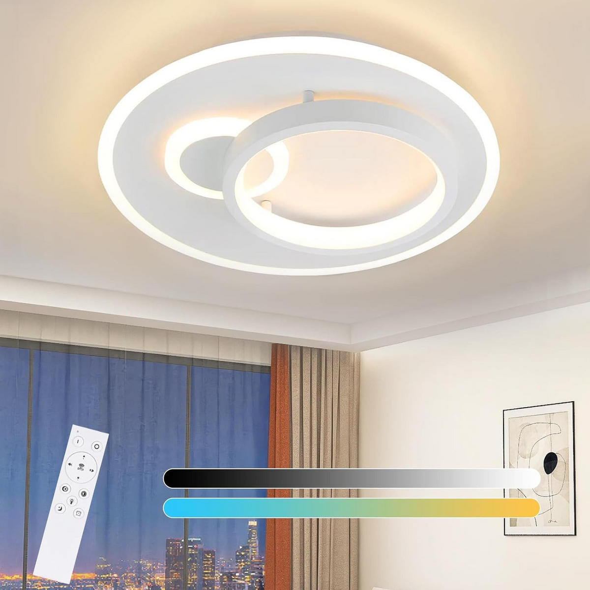 LED-DECKENLEUCHTE Peter 31 cm - Weiß, Kunststoff (31/31/8.5cm) - Nettlife