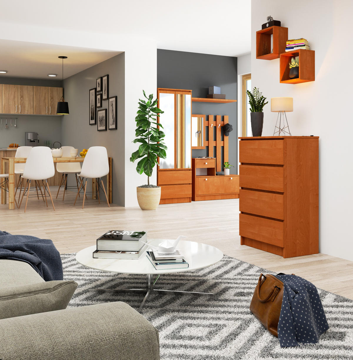 KOMMODE Erlefarben 99/60/40 - Erlefarben, Holzwerkstoff (60/99/40cm) - RAUMHIRSCH FURNITURE