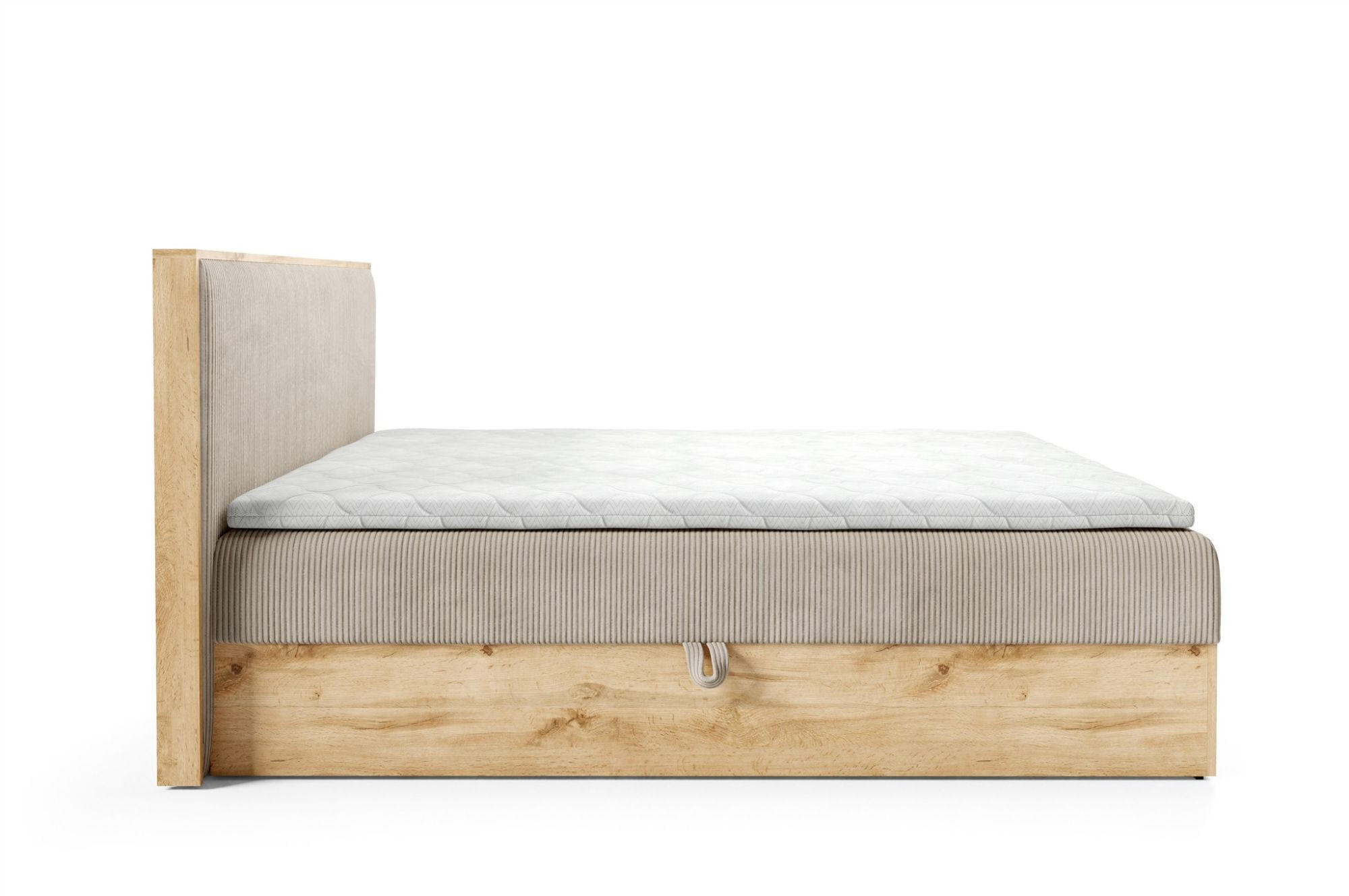 Thumbnail - Fun Möbel Boxbett, Grau, Textil, 160x200 cm, Schlafzimmer, Betten, Boxspringbetten