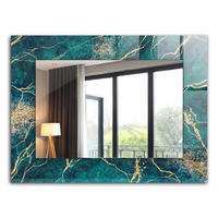 SPIEGEL 80 x 60 cm Rechteckig mit Aufdruck - Grün, Glas (80/60/0.4cm) - TULUP