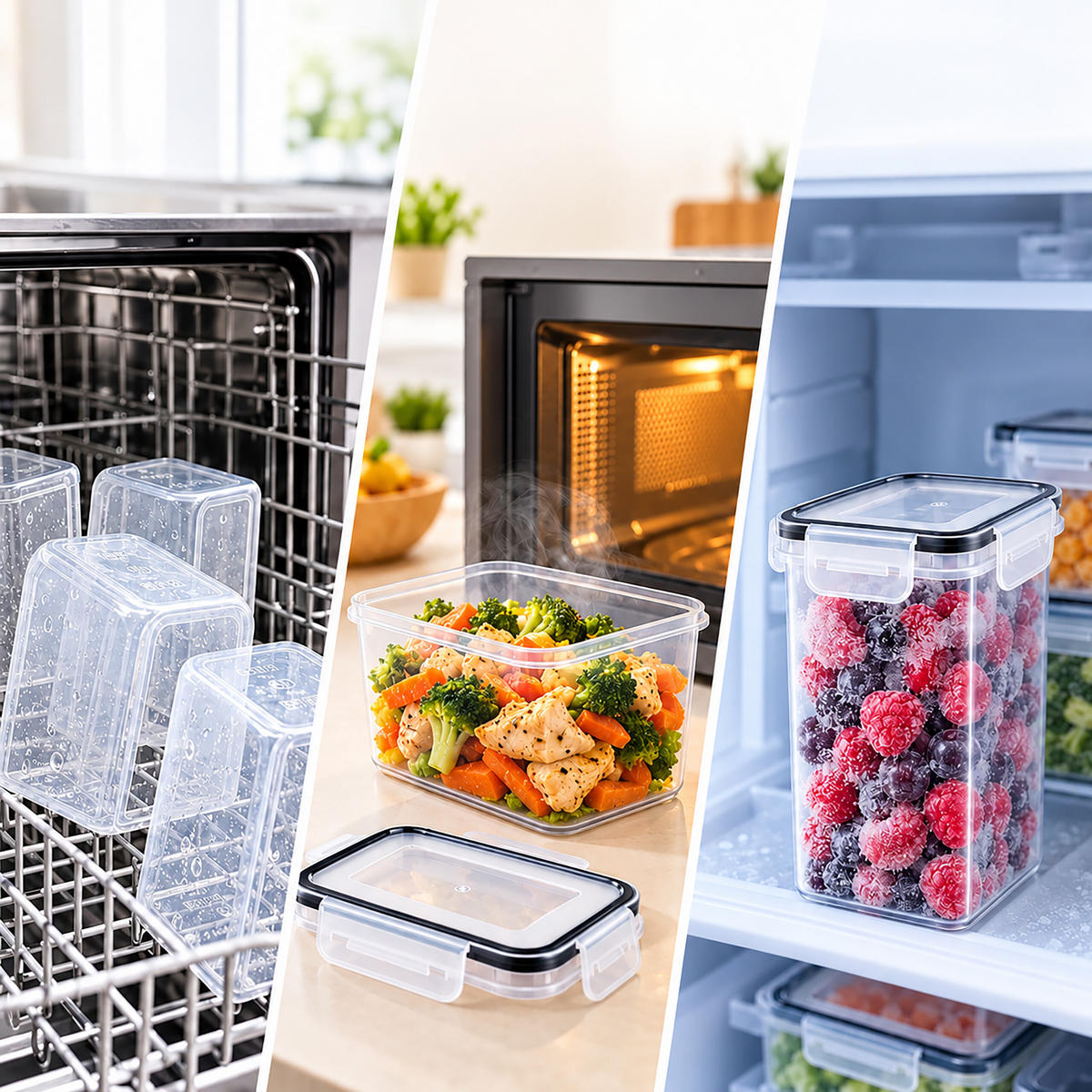 DÓZY Průhledné 25-dílná sada plast zacvakávací víko - čirá, plast - Relaxdays