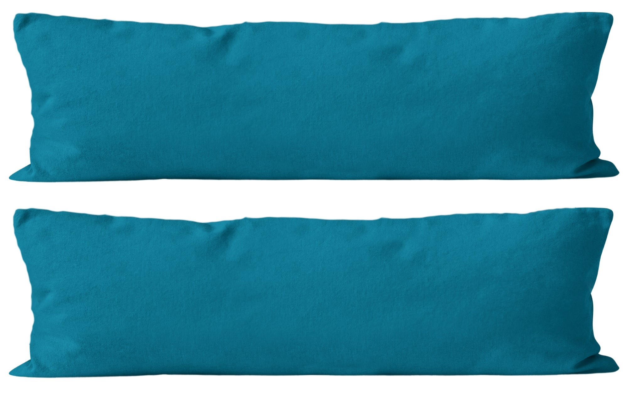 SEITENSCHLÄFERKISSEN-BEZUG 40x145 cm aus 100% Baumwolle, KISSENBEZUG Petrol Uni - Petrol, Textil (145/40cm) - Carpe Sonno
