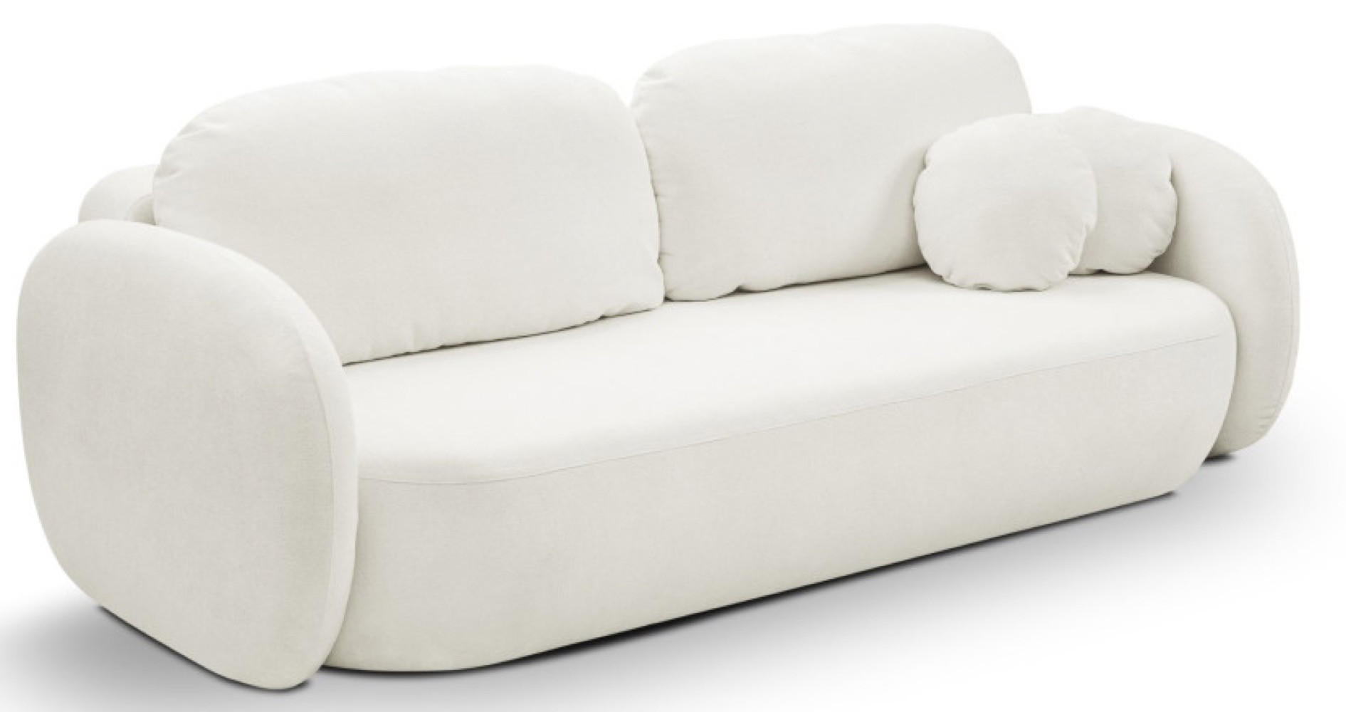 SITZSOFA 60-Cremé LIO Mit Schlaffunktion Stoff SICURO - Weiß, Textil (238/86.5/101cm) - Sepro Meble