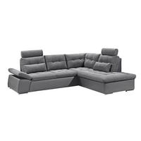 ECKSOFA mit Schlaffunktion, Armlehnfunktion und Kopfstützen - Chromfarben/Anthrazit, Textil (219/260cm) - ed exciting design