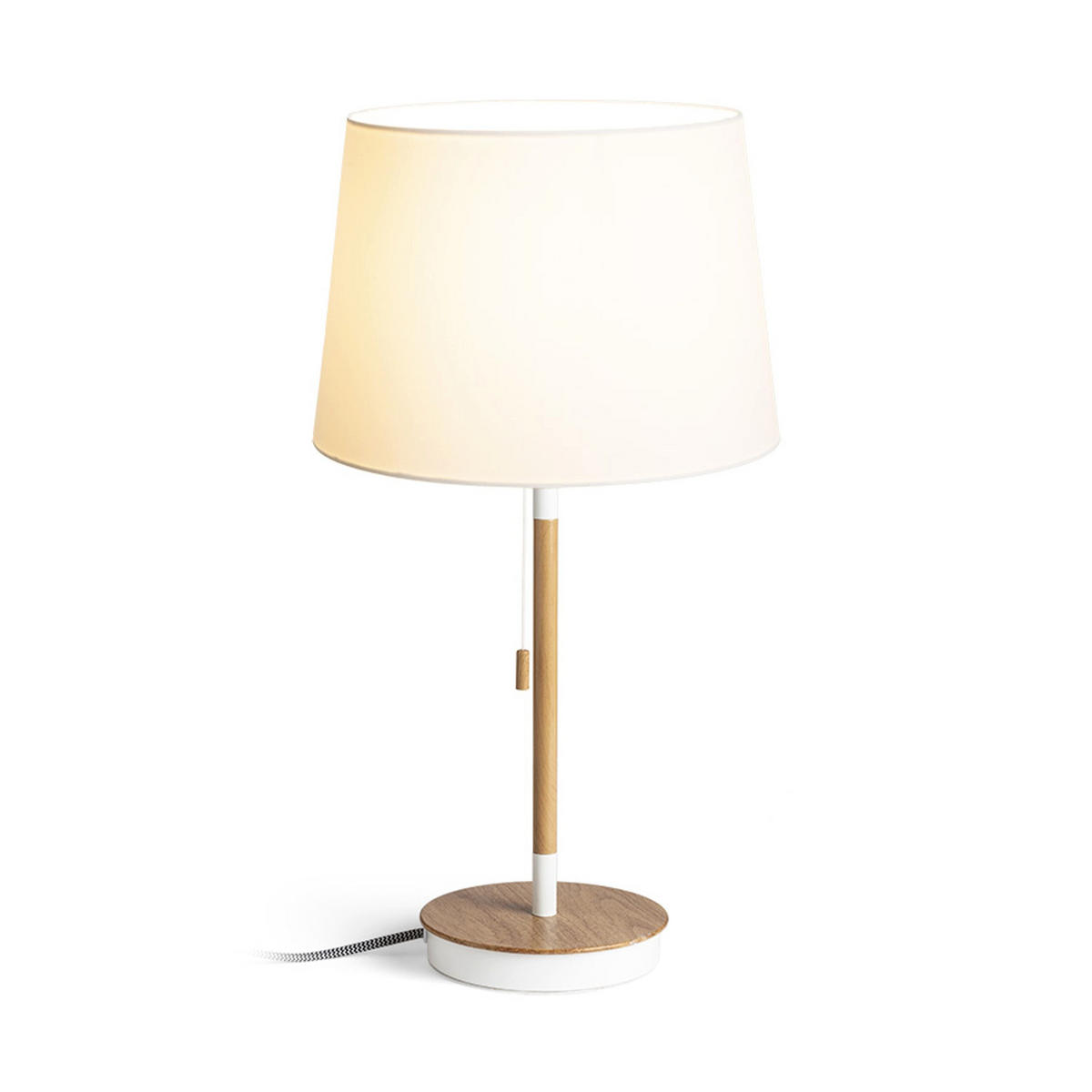 TISCHLEUCHTE KEITH/AMBITUS 30 Polycotton weiß 15 W - Weiß, Textil (30/30/55cm) - Rendl