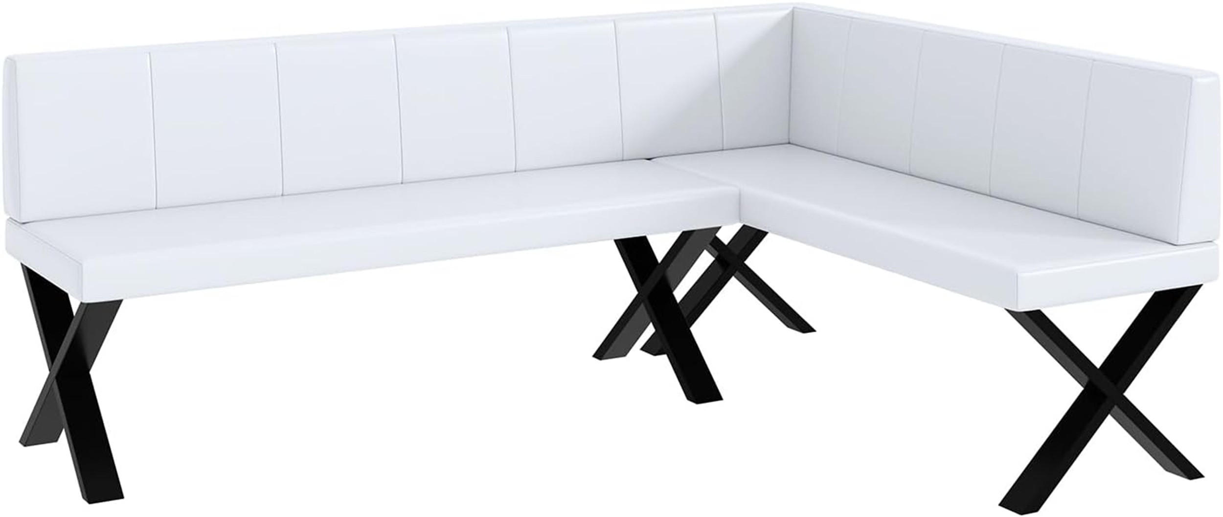 Meblini Eckbank Weiß 196x142 cm