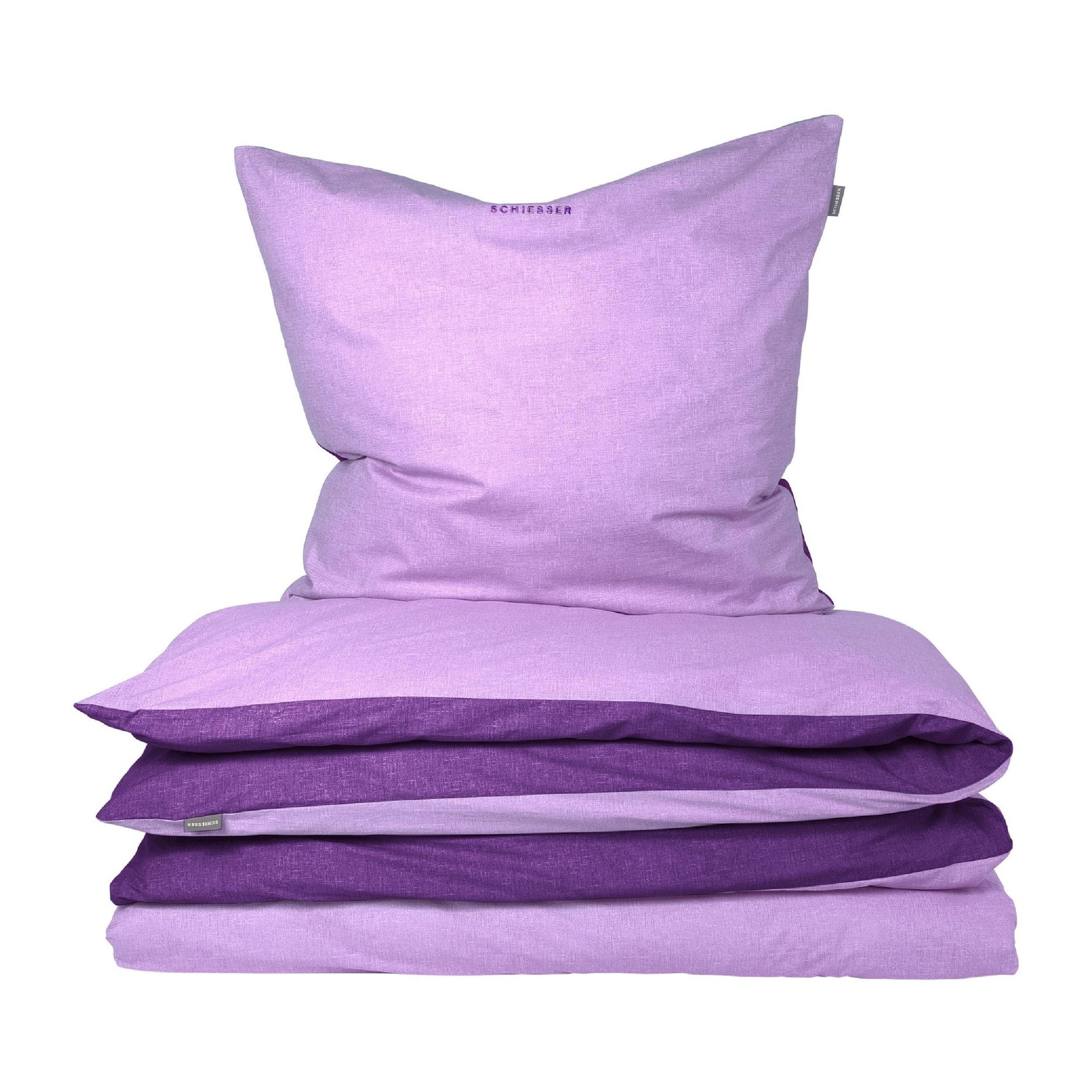 BETTWÄSCHESET Doubleface - Renforcé - 2-teilig - 135 x 200 cm - Lila - Lila, Textil (135/200cm) - SCHIESSER