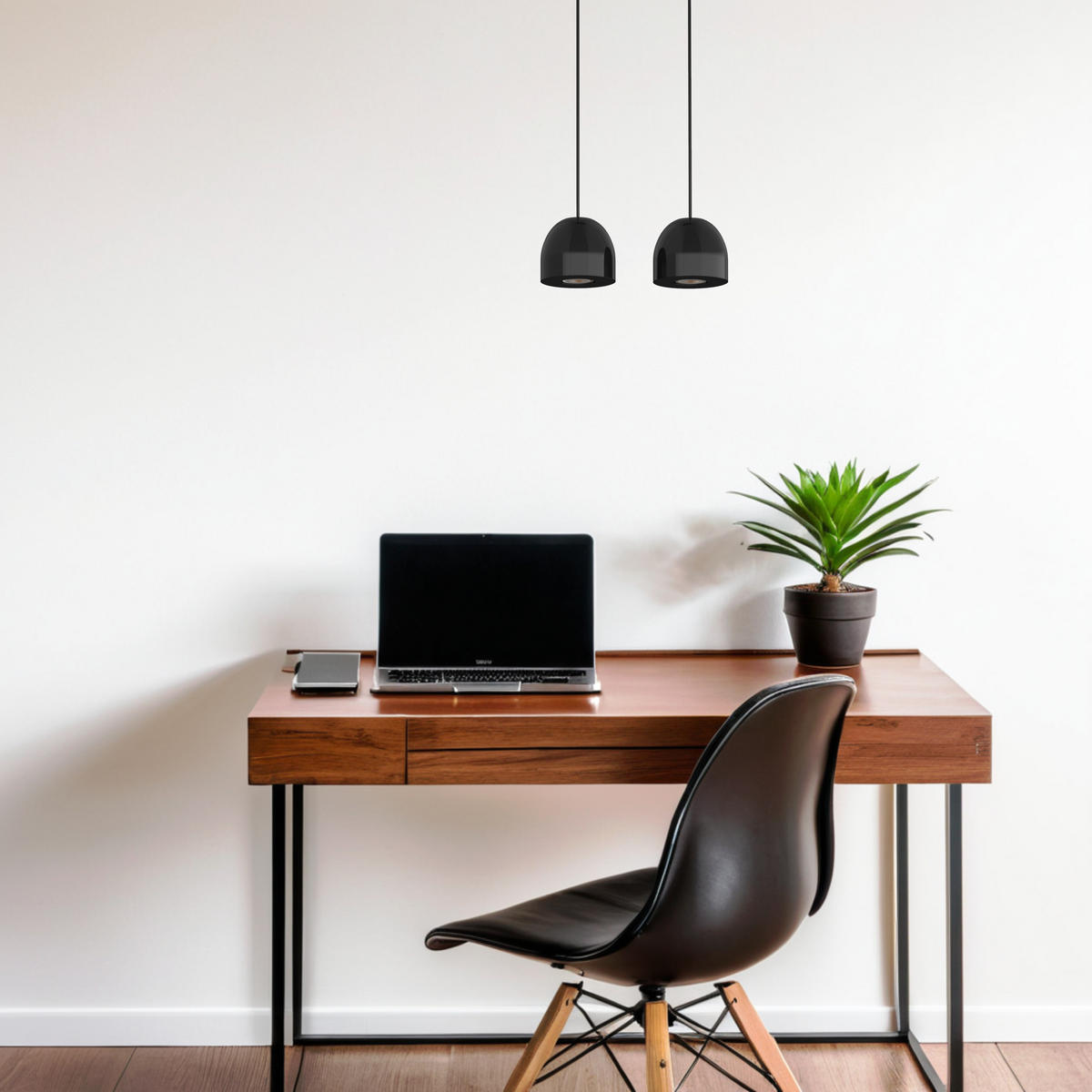 HÄNGELEUCHTE - Schwarz Hochglanz, Metall (6.5/27/120cm) - Lumicom