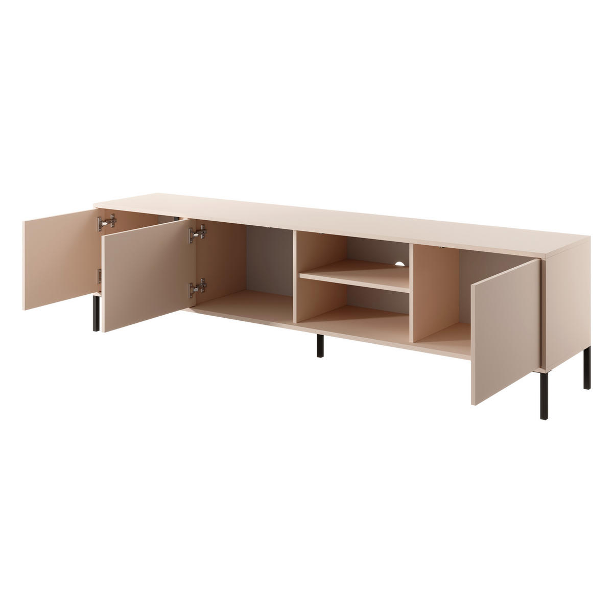 LOWBOARD DASTINO 202,9x39,5x53,4 cm mit 2 Türen Beige - Beige, Holzwerkstoff (202.9/53.4/39.5cm) - MASSENO