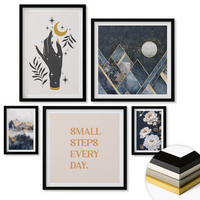 WANDBILDER 5er-Set - 50x50 cm & 20x30 cm & 40x60 cm Schwarzer Rahmen - Turmbrücken in europäischen Städten - Schwarz, Kunststoff (40/60cm) - ArtPrintCave
