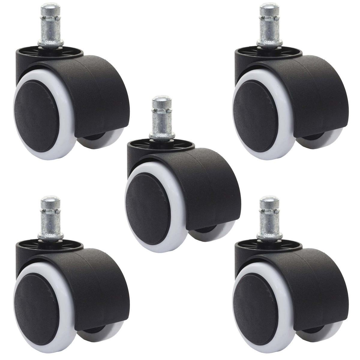 UNIVERSALROLLEN Schwarz, Grau 5er-Set - Schwarz/Grau, Kunststoff (5/8/7cm) - MCW