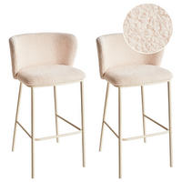 BARSTÜHLEN 2er-Set Beige Mina II - Beige, Textil (52/98/46cm) - Beliani