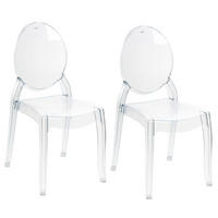 ESSZIMMERSTUHL 2er-Set Transparent Rulison - Transparent, Kunststoff (55/95/50cm) - Beliani