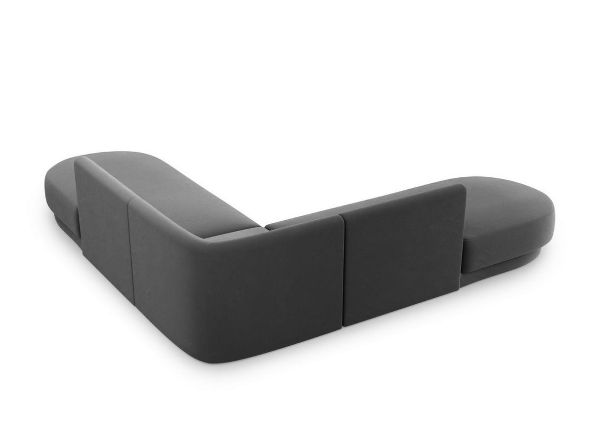 WENDBARES-ECKSOFA Miley aus Samt grau 5 Sitzplätze - Grau, Textil (248/248cm) - Micadoni