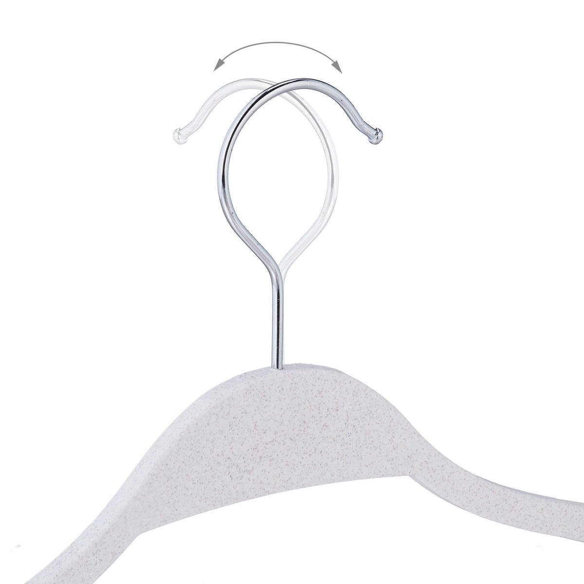 10XVEŠIAKY - biela, kov/textil (41.5/21/0.6cm) - Relaxdays