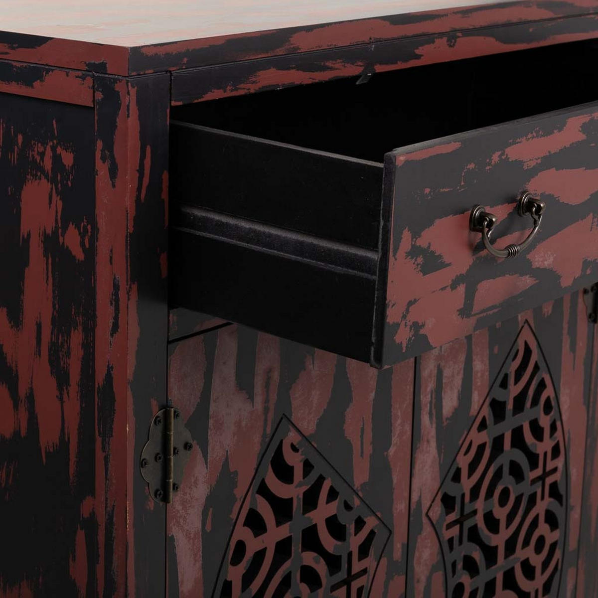 SIDEBOARD aun Holz, Rot, 136x36x106 - Multicolor, Holz (136/106/36cm) - Wanderlust