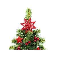 WEIHNACHTSBAUM künstlicher 25 cm, TINY 6, mit 24-teiligem Weihnachtsbaumschmuck, inkl. Metallständer und Aufbewahrungsbox - Rot/Grün, Kunststoff/Stein (18/25cm) - LAALU