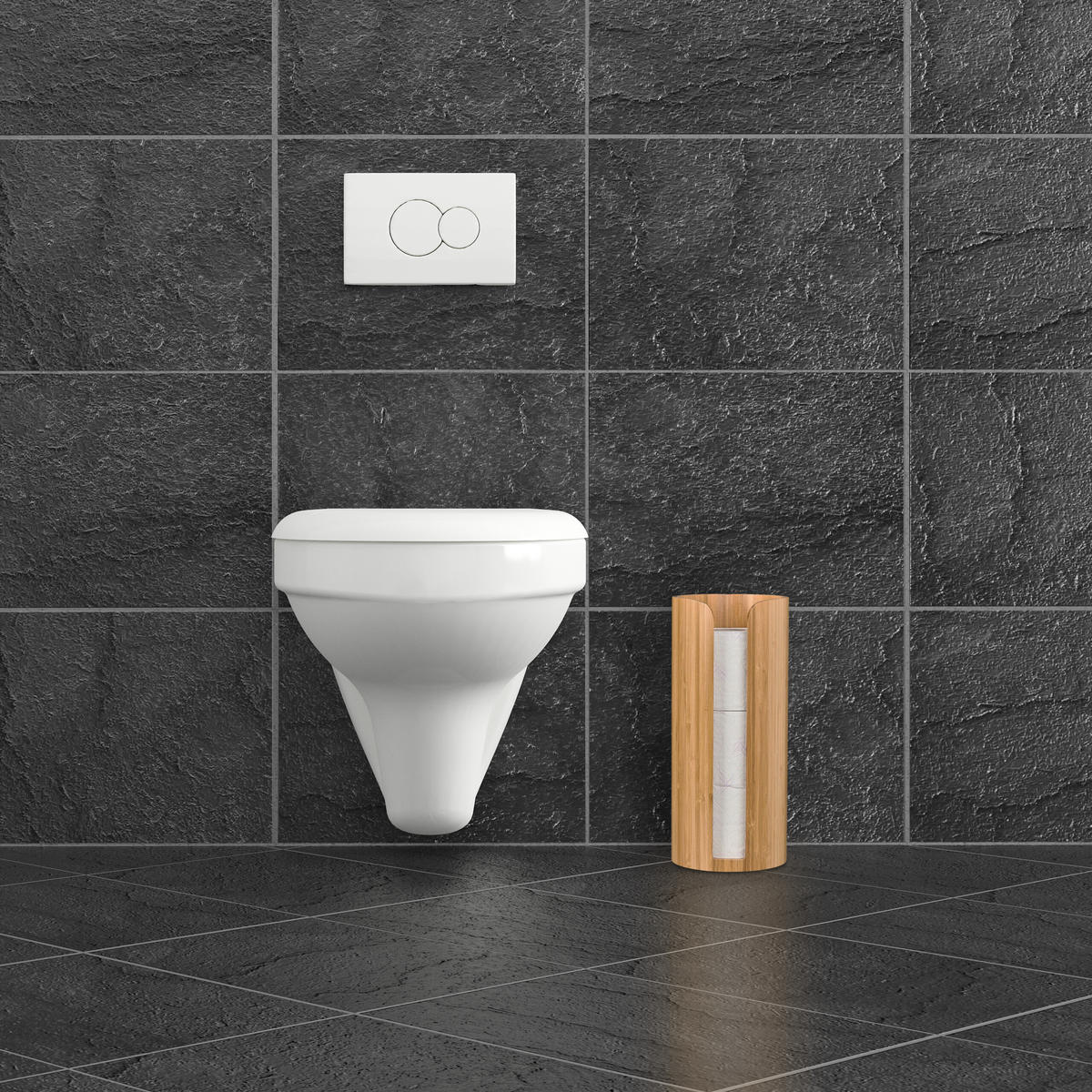 TOILETTENPAPIER-AUFBEWAHRUNG - Hellbraun, Holz (14.5/33.5/14.5cm) - Relaxdays