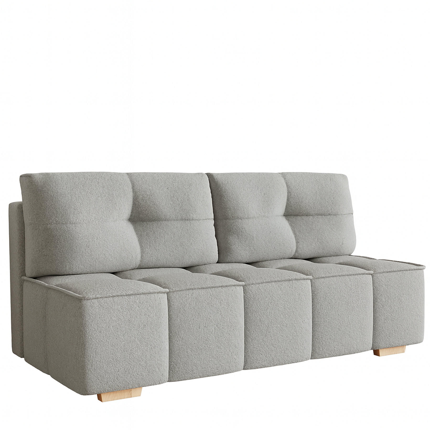 SCHLAFSOFA LORA, Sofa mit Schlaffunktion und Bettkasten, Farbe: Grau, Bouclé-Stoff - Grau, Textil (196/90/85cm) - Sepro Meble