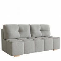 SCHLAFSOFA LORA, Sofa mit Schlaffunktion und Bettkasten, Farbe: Grau, Bouclé-Stoff - Grau, Textil (196/90/85cm) - Sepro Meble