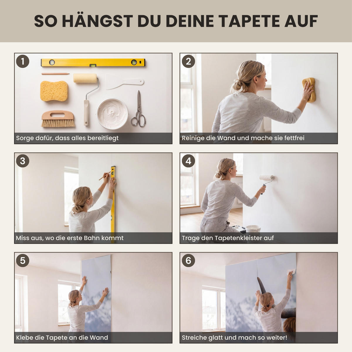 TAPETE - Schottischer Hochländer - Braun - Wasser - 300x240 cm - Braun, Papier (300/240cm) - OnlyWow
