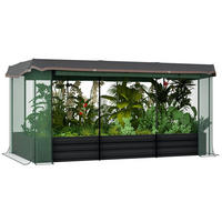 HOCHBEET DE-05345 Mit Vogelschutznetz & Sonnenschutz Grau/Grün/Schwarz - Dunkelgrau, Metall (230/110/110cm) - ComfortXL