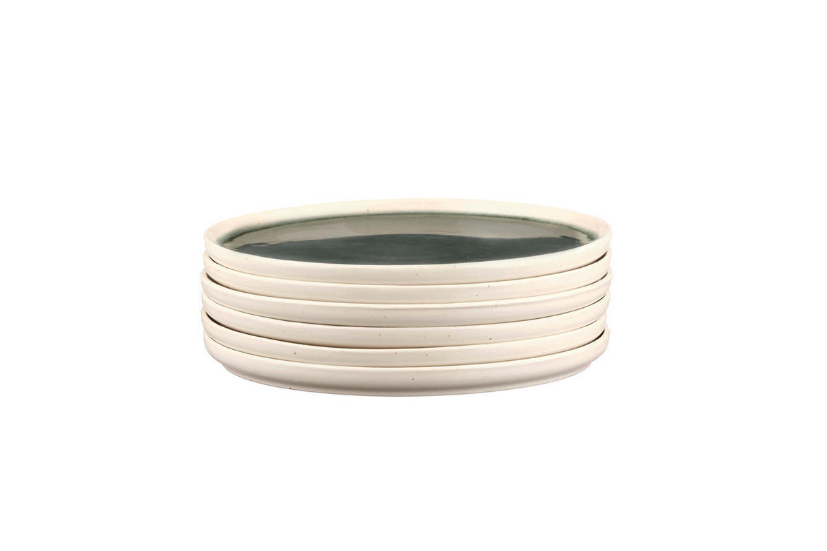 TELLER Oxygen Ø21,5cm - 6er-Set - Graugrün - Grün, Keramik (21.5cm) - Björn