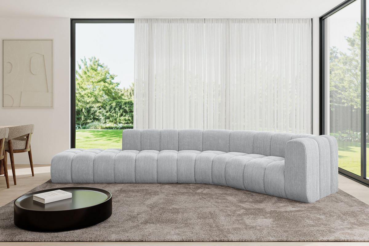 ECKSOFA modulares Sofa Tilmo-L1 - 399x194x70 cm Grau - Grau, Holzwerkstoff/Textil (399/194cm) - ALTDECOR