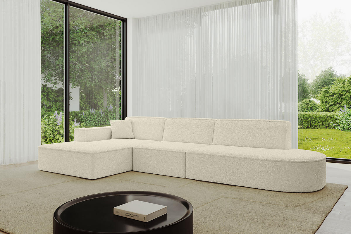 ECKSOFA Ottomane Links IREA-L2-v4 - 318x165x72,5 cm Beige - Beige, Holzwerkstoff/Textil (318/165cm) - ALTDECOR