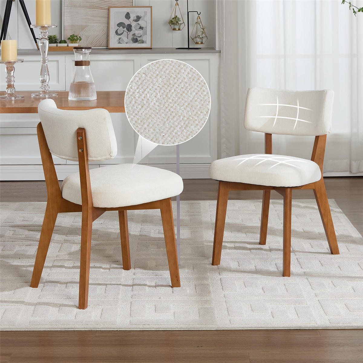 ESSZIMMERSTUHL 2er Set gepolstert Holzbeine beige - Beige, Holz (47/77/54.5cm) - Kaket