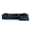 ECKSOFA modular rechts Martina aus strukturiertem Stoff jeansblau 3 Sitzplätze - Blau, Textil (176/332cm) - Micadoni