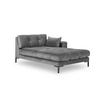 CHAISELONGUE rechts Mamaia aus Samt hellgrau - Hellgrau, Textil (102/75/185cm) - Micadoni