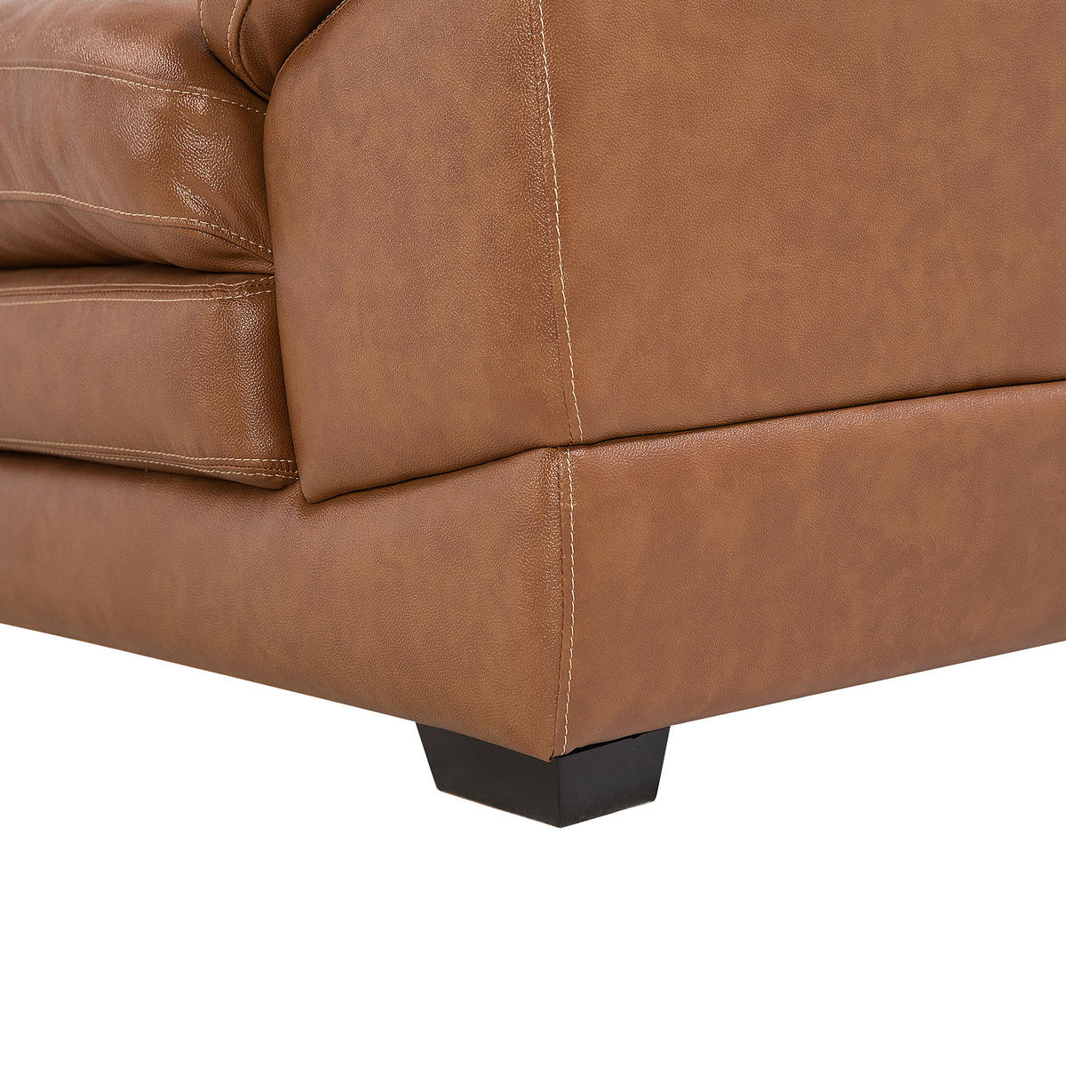 SESSEL Leder goldbraun Horten - Braun, Leder/Kunststoff (115/89/85cm) - Beliani