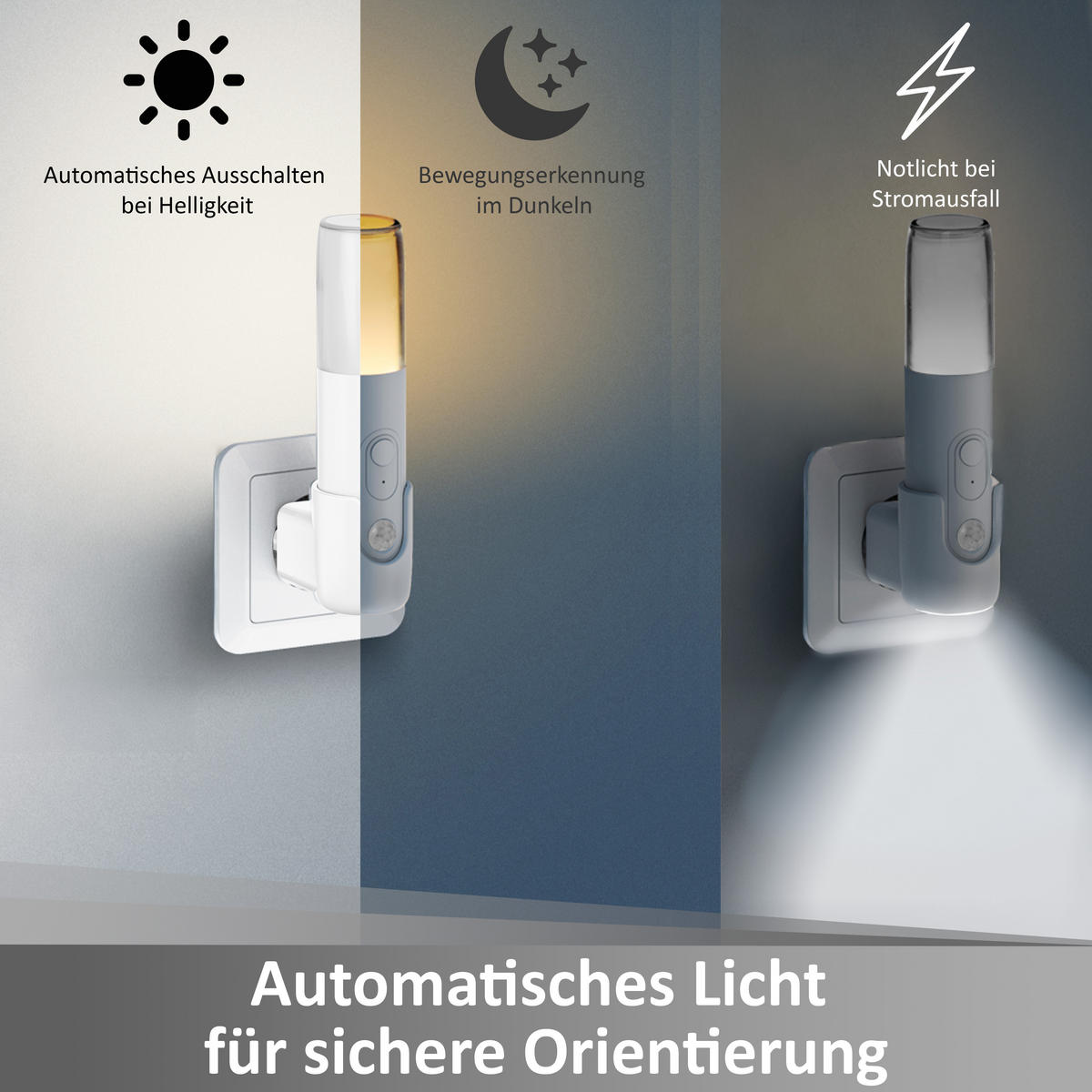 LED-ORIENTIERUNGSLEUCHTE Rund Weiß Kunststoff 2er-Set - Weiß, Kunststoff (9/4/15cm) - Northpoint