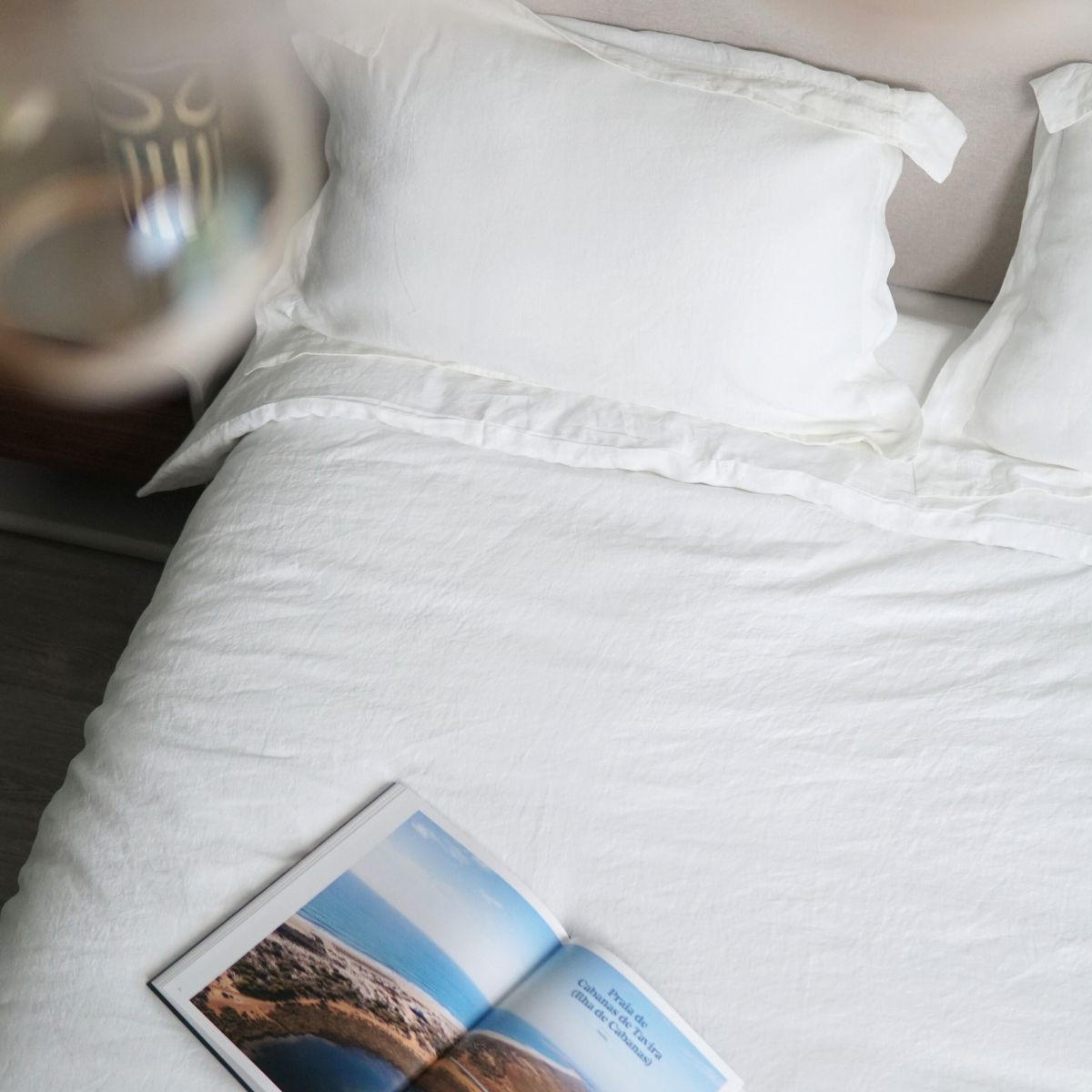 BETTLAKEN. Gewaschenem Leinen “MILAN” - Weiß, Textil (240/280cm) - SOWL
