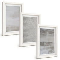 BILDER SET 3er Set - 20x30 cm Weißer Rahmen - Moderne minimalistische Texturen - Weiß, Kunststoff (20/30cm) - TULUP