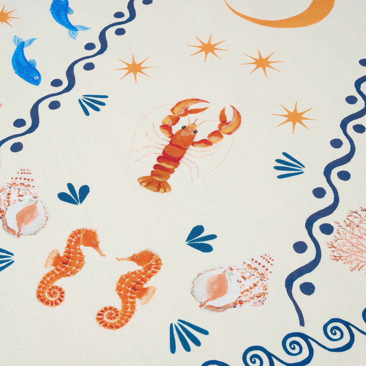 TISCHDECKE Coral Coast 160x160 cm - Multicolor, Textil (160/160cm) - Butlers